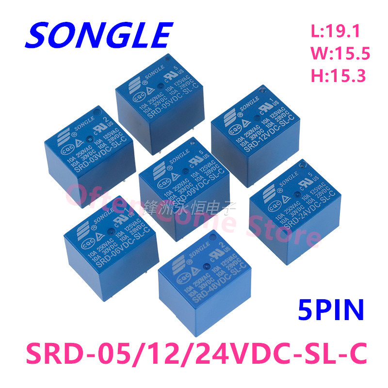 Shelly Relay Module - 5 uds nuevo relé SRD-05VDC-SL-C SRD-12VDC-SL-C
