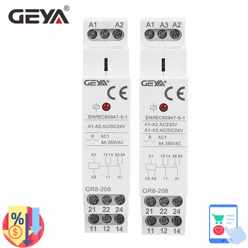 GEYA GR8-208 relé auxiliar int - Shelly Relay Module reseña y precio