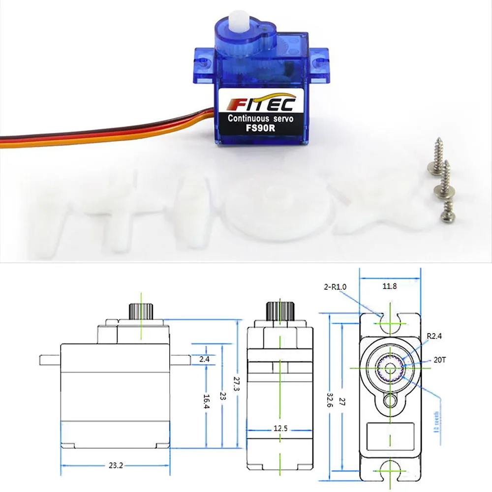 Feetech Mini FS90R Micro Servo - Diy Automation reseña y precio