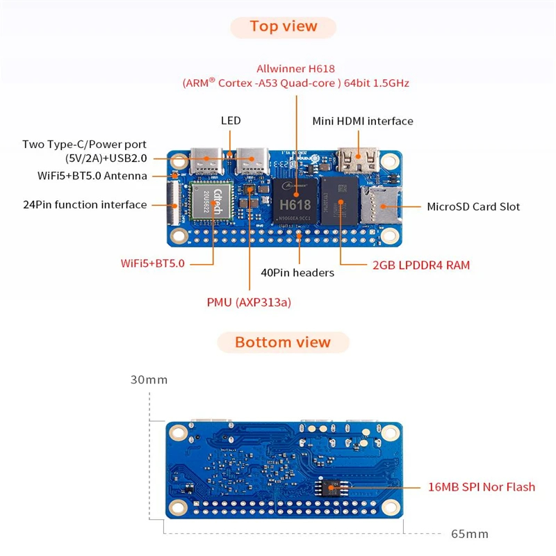 Orange Pi Zero 2 W 2GB RAM DDR - Pi Zero W Board reseña y precio